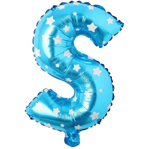 S- HARF 16 İNC MAVİ RENK BALON 36 CM