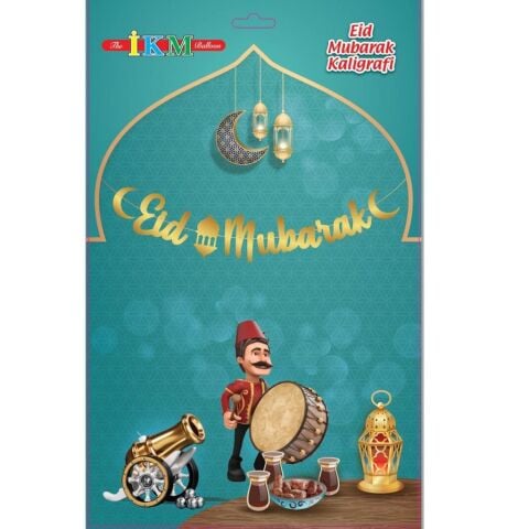 İKM EID MUBARAK KALİGRAFİ UZAR YAZI