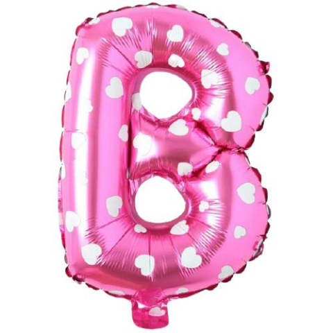 B- HARF 16 İNC PEMBE RENK BALON 36 CM