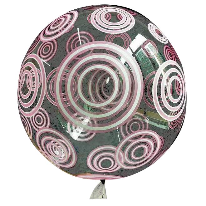 20 İNÇ YUVARLAK ÇİZGİLER BASKILI ŞEFFAF BOBO BALON