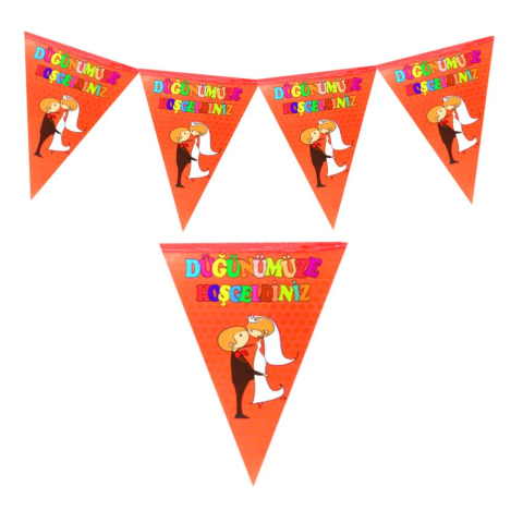 DÜĞÜNÜMÜZE HOŞGELDİNİZ ÜÇGEN FLAMA