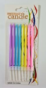 8 Lİ MAKARON RENKLİ MUM 14CM