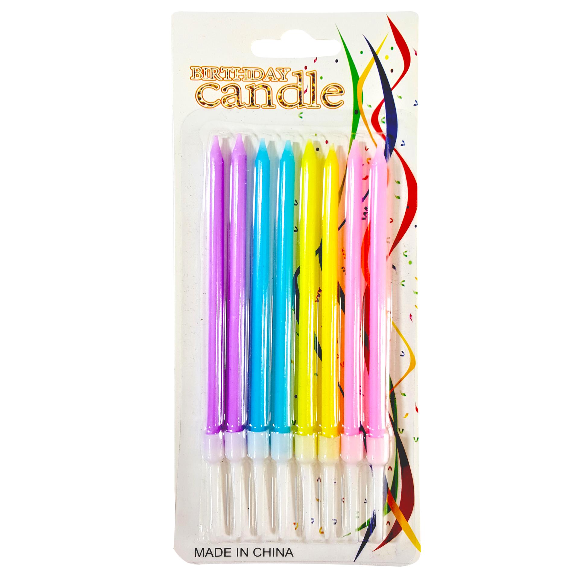 8 Lİ MAKARON RENKLİ MUM 14CM