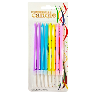 8 Lİ MAKARON RENKLİ MUM 14CM