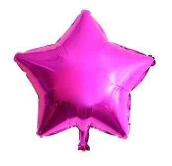 18 İNC YILDIZ FUŞYA RENK FOLYO BALON