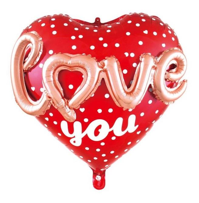 24 İNC 3D KALP LOVE FOLYO BALON