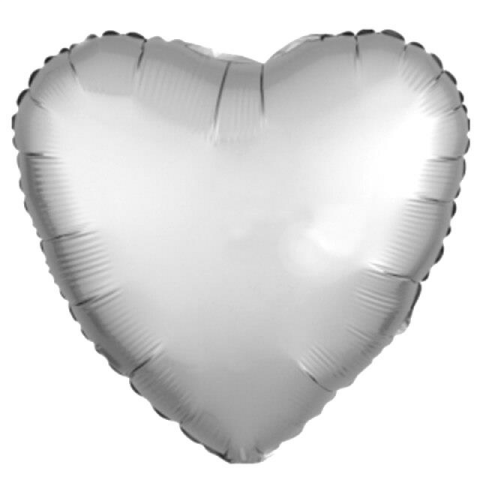 18 İNC KALP GÜMÜŞ RENK FOLYO BALON