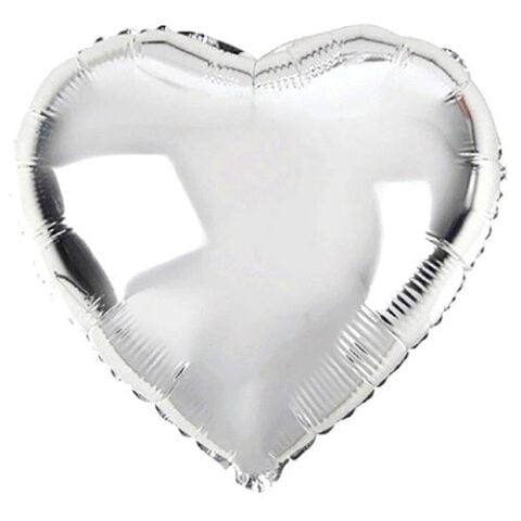 24 İNC KALP GÜMÜŞ RENK FOLYO BALON