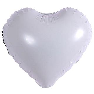 18 İNC KALP BEYAZ RENK FOLYO BALON