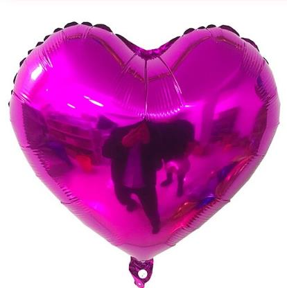 18 İNC KALP FUŞYA RENK FOLYO BALON