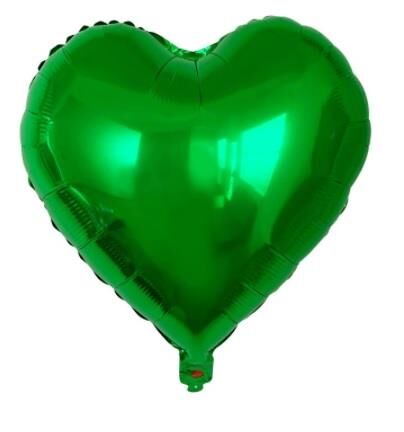 18 İNC KALP YEŞİL RENK FOLYO BALON