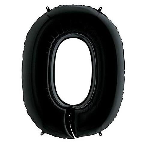 0- RAKAM 40 İNC SİYAH RENK BALON 100 CM