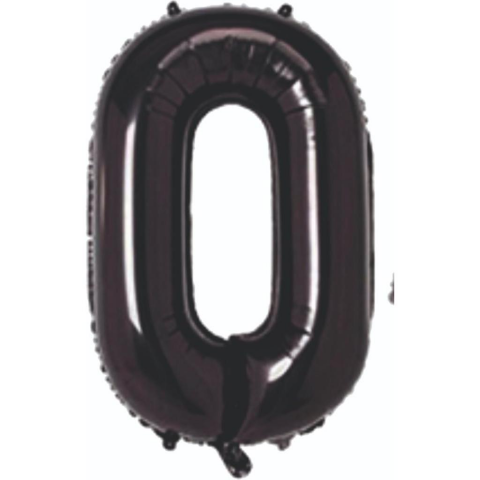 0- RAKAM 40 İNC SİYAH RENK BALON 100 CM