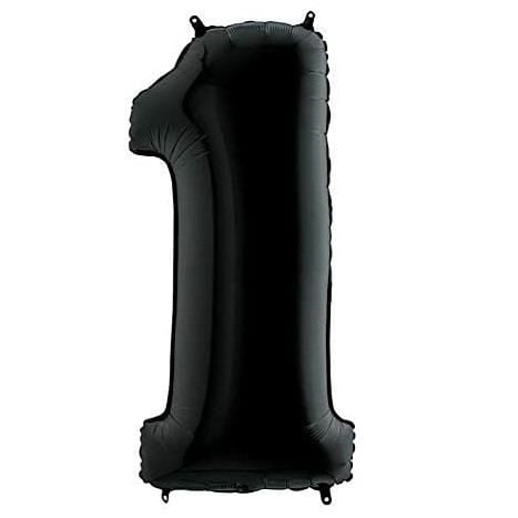 1- RAKAM 40 İNC SİYAH RENK BALON 100 CM