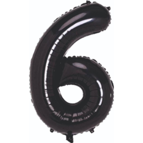 6- RAKAM 40 İNC SİYAH RENK BALON 100 CM