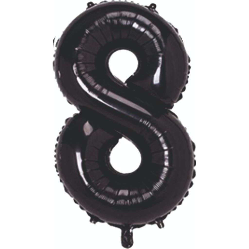 8- RAKAM 40 İNC SİYAH RENK BALON 100 CM