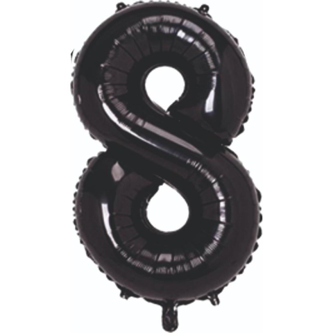 8- RAKAM 40 İNC SİYAH RENK BALON 100 CM