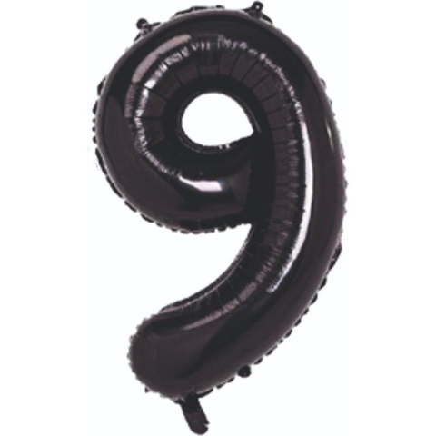 9- RAKAM 40 İNC SİYAH RENK BALON 100 CM