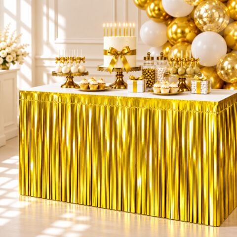 İTHAL METALİZE GOLD MASA ETEĞİ 70*300cm