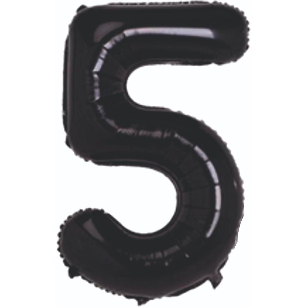 5- RAKAM 40 İNC SİYAH RENK BALON 100 CM