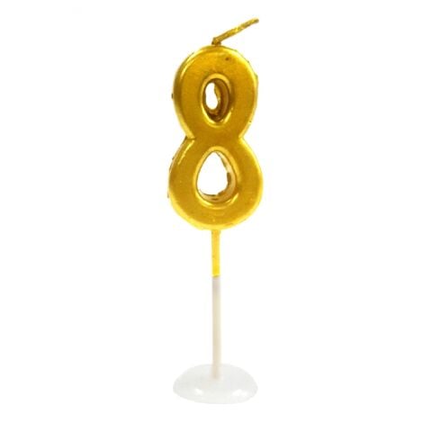 KÜÇÜK BOY 8 RAKAM GOLD MUM 8CM PK:100 KL:1000