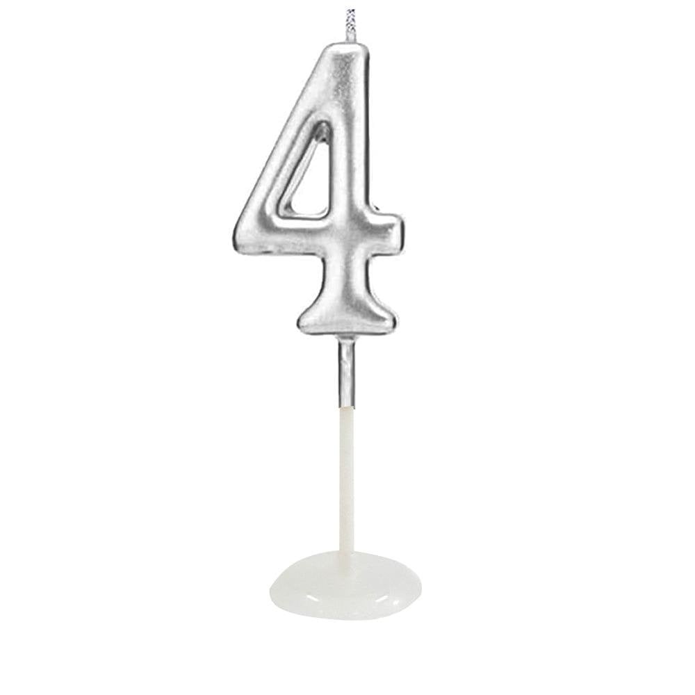 KÜÇÜK BOY 4 RAKAM GÜMÜŞ MUM 8CM PK:100 KL:1000