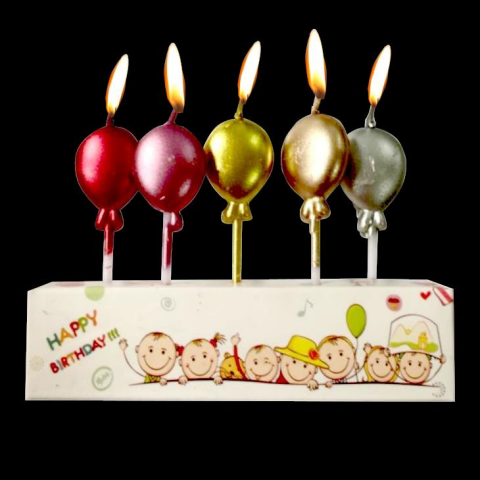 5Lİ CROM BALON MUM PK:12