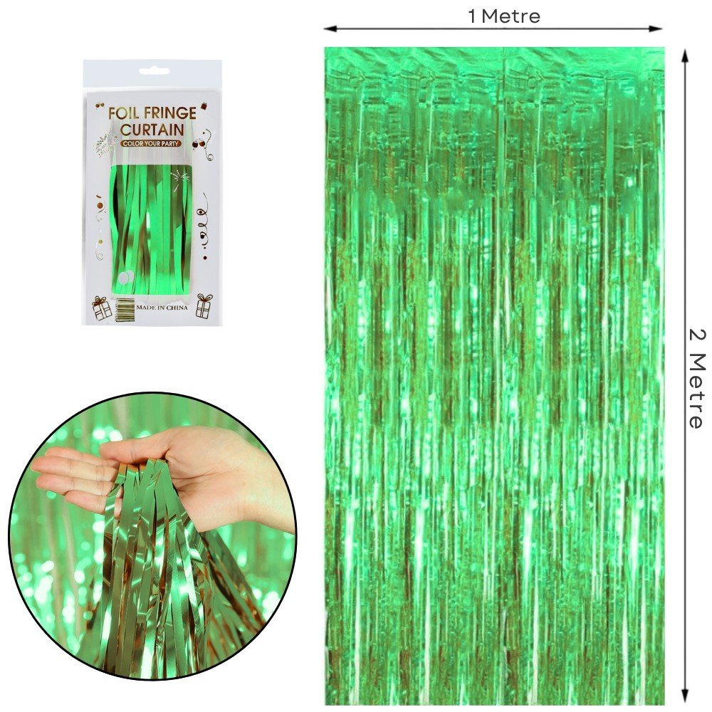 İTHAL METALİZE YEŞİL ARKA PLAN PERDESİ 2*1m