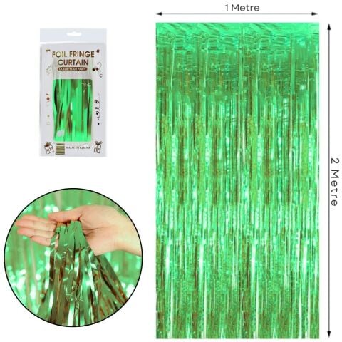 İTHAL METALİZE YEŞİL ARKA PLAN PERDESİ 2*1m