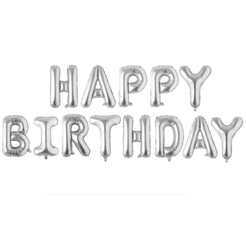 HAPPY BİRTHDAY GÜMÜŞ SET BALON