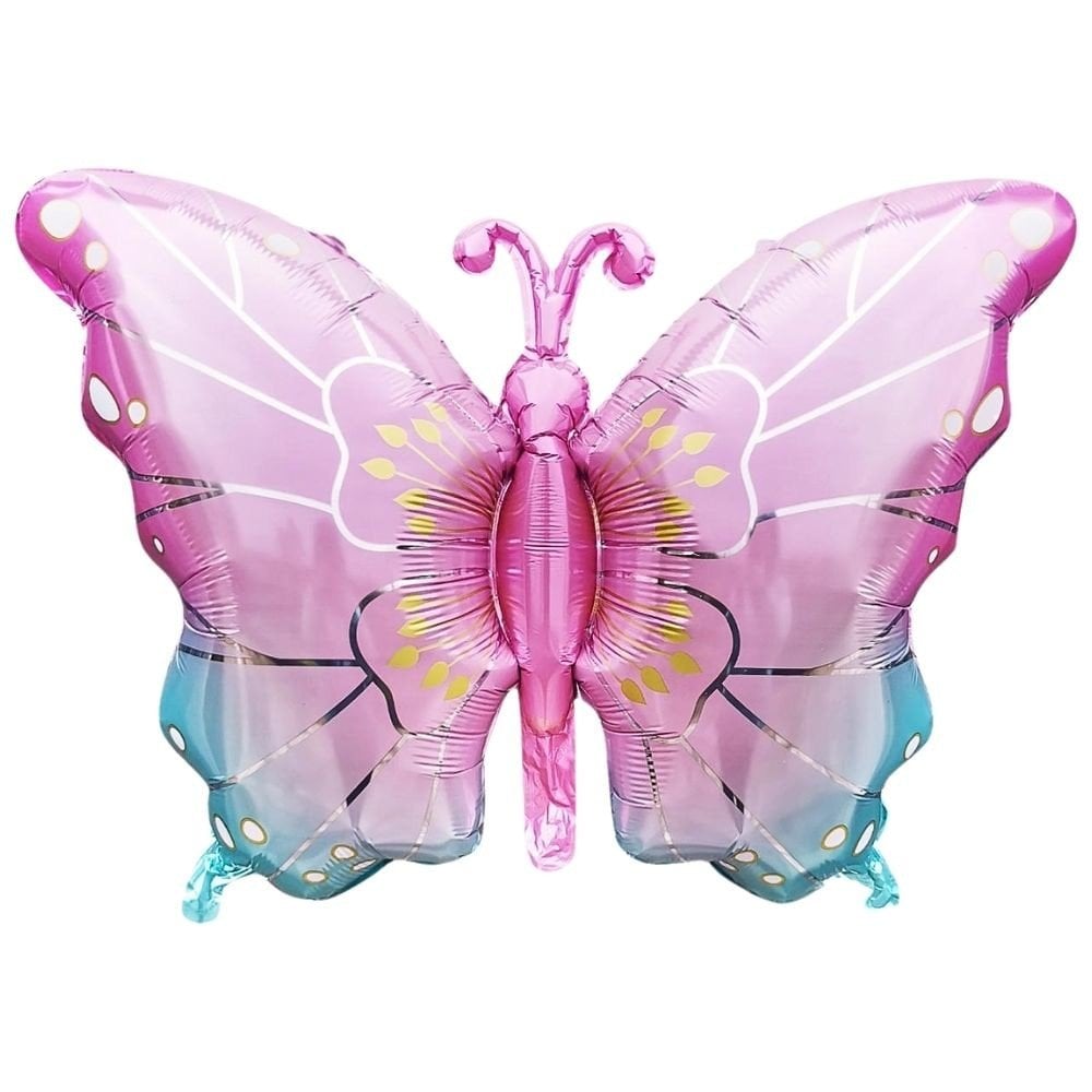 KELEBEK PEMBE-MAVİ FOLYO BALON 79*52,5