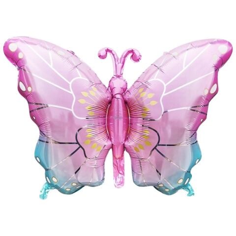 KELEBEK PEMBE-MAVİ FOLYO BALON 79*52,5