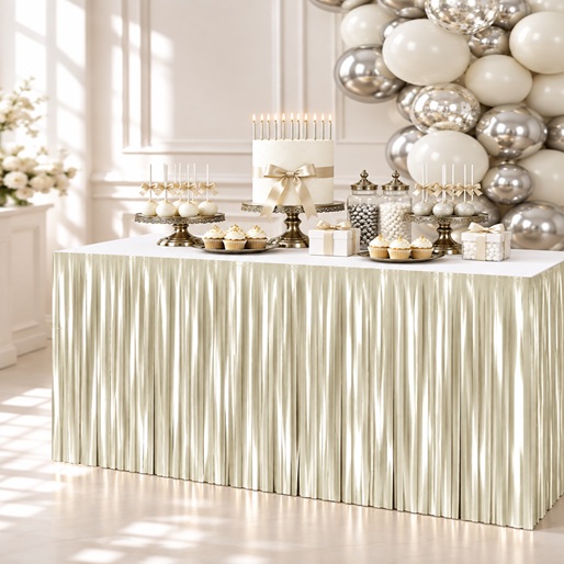 İTHAL METALİZE KREM MASA ETEĞİ 70*300cm