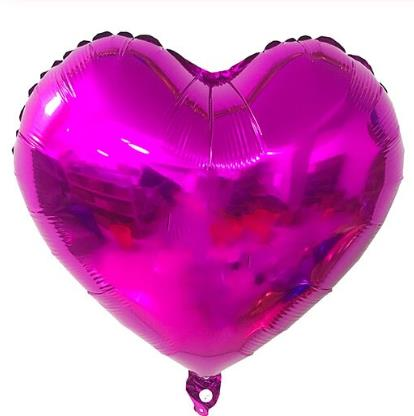 34 İNC KALP FUŞYA FOLYO BALON 100 CM
