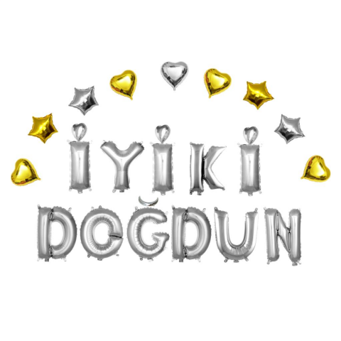 KALPLİ İYİKİ DOĞDUN GÜMÜŞ SET BALON