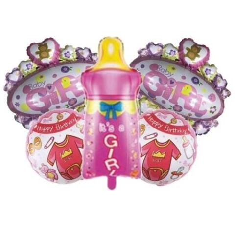 BİBERON PEMBE 5Lİ SET BALON