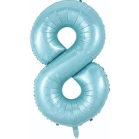 8- RAKAM 34 İNC MAVİ RENK BALON 76 CM