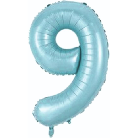 9- RAKAM 34 İNC MAVİ RENK BALON 76 CM