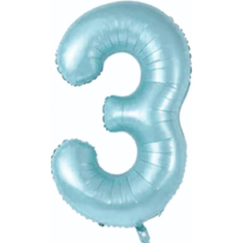 3- RAKAM 34 İNC MAVİ RENK BALON 76 CM