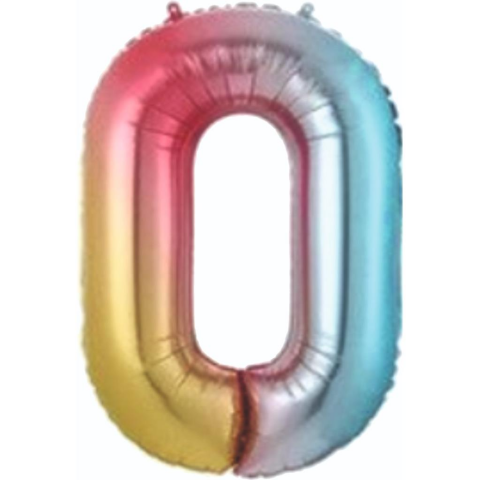 0- RAKAM 34 İNC GÖKKUŞAĞI RENK BALON 76 CM