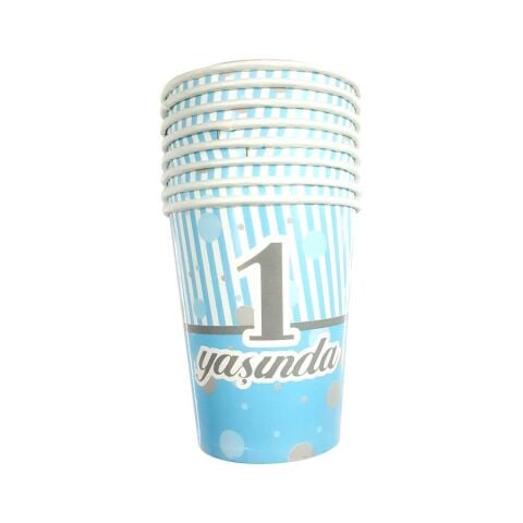 8 Lİ 1 YAŞ MAVİ BARDAK