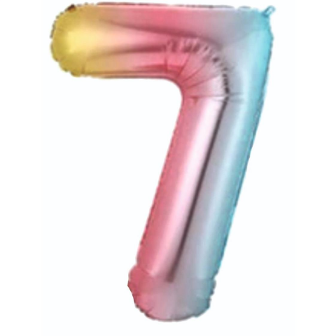 7- RAKAM 34 İNC GÖKKUŞAĞI RENK BALON 76 CM