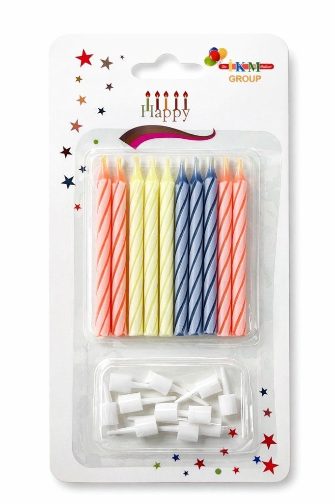 10 LU RENKLİ SÖNMEYEN PASTA MUMU