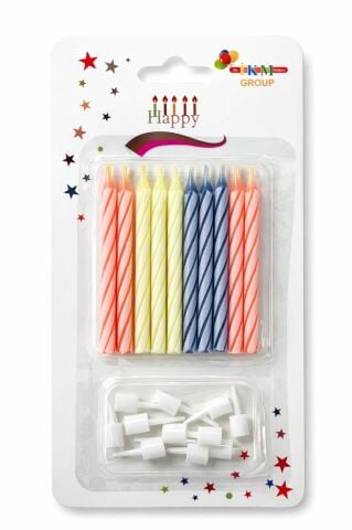 10 LU RENKLİ SÖNMEYEN PASTA MUMU