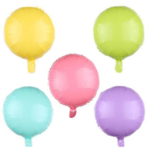 18 İNC YUVARLAK MAKARON SARI FOLYO BALON  43*43