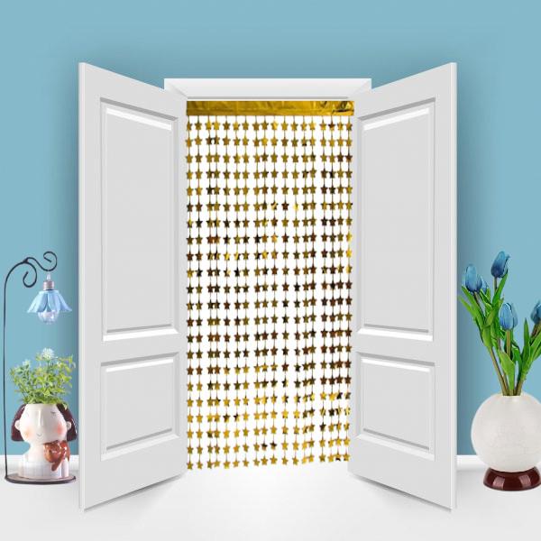 METALİZE YILDIZ GOLD KAPI PERDESİ 2*1m