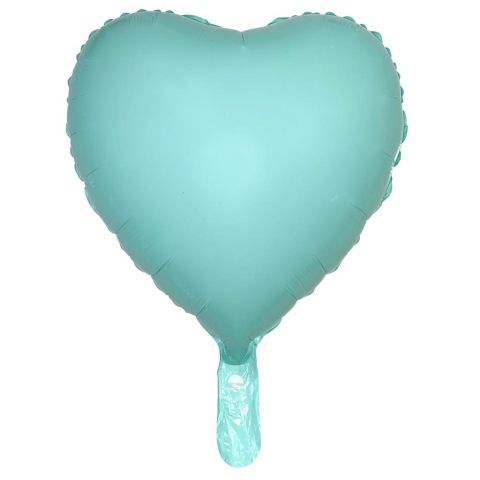 18 İNC KALP MAKARON TURKUAZ FOLYO BALON