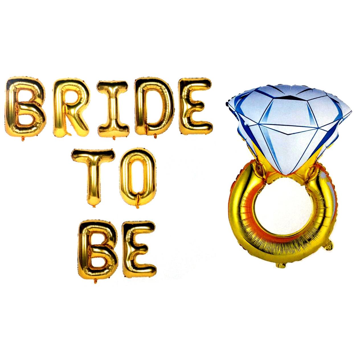 YÜZÜKLÜ BRİDE TO BE GOLD SET BALON