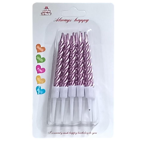 10 LU KÜÇÜK BURGULU PEMBE MUM 7.5 CM PK:50 KL:600