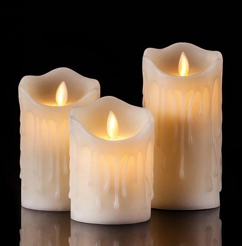 7*5CM PİLLİ SİLİNDİR ERİMİŞ MUM GÖRÜNÜMLÜ GÜN IŞIĞI TEALİGHT MUM